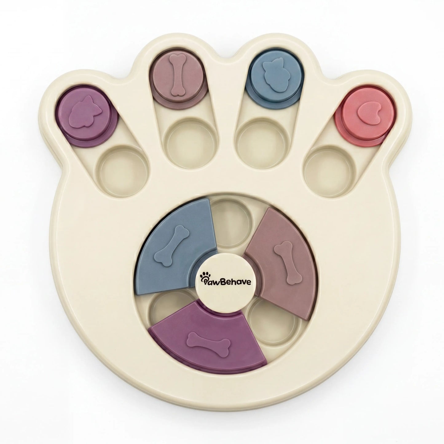 Interactive Dog Puzzle Slow Feeder Bowl - Level 1 Treat Dispenser for Puppies & Dogs, Blue & Yellow