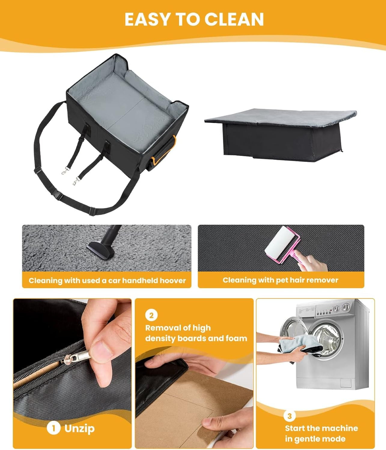 Elevated Dog Car Seat for Small Dogs & Cats - Pet Booster Travel Seat with Adjustable Straps & Soft Liner