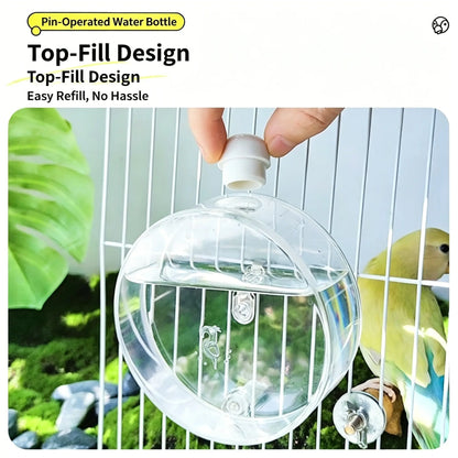Automatic Bird Water Feeder - Transparent Hanging Water Dispenser for Bird Cages, Suitable for Budgies, Cockatiels, Lovebirds & Finches