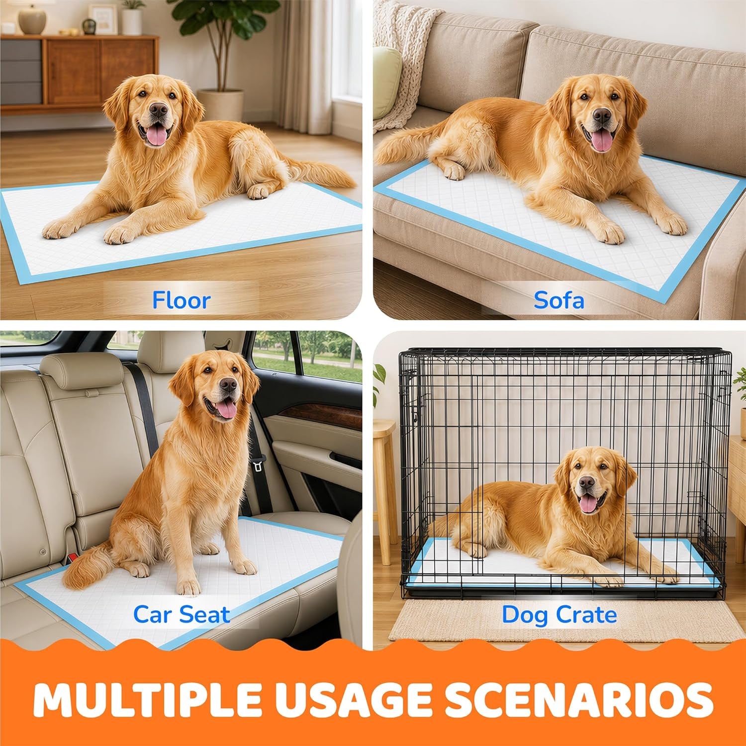 XL Dog Pee Pads 28" x 34" - Super Absorbent Leak-Free Puppy Training Pads for Dogs & Pets