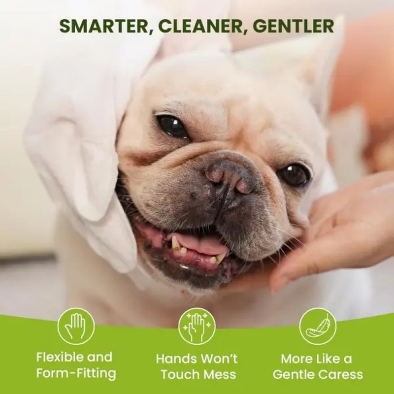 Gentle Pet Cleaning Glove Wipes for Dogs & Cats - Fragrance-Free Grooming Wipes with Jojoba Oil & Shea Butter Extract, 20 PCS