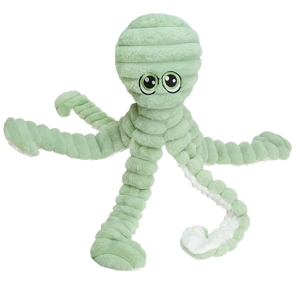 Prime Pets 27-Inch Plush Octopus Dog Toy - Squeaky Crinkle Tug Toy for Dogs