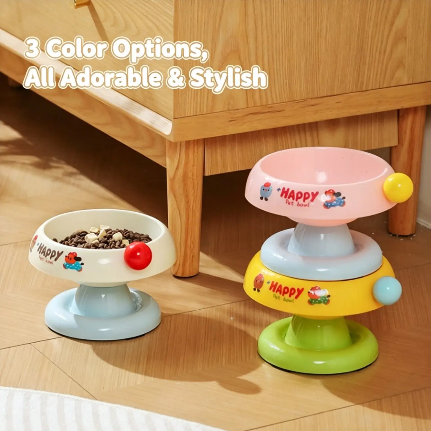 Anti-Slip Stainless Steel Pet Bowl for Cats & Small Dogs - Non-Tip Feeder with Removable Easy-Clean Liner, 3 Colours