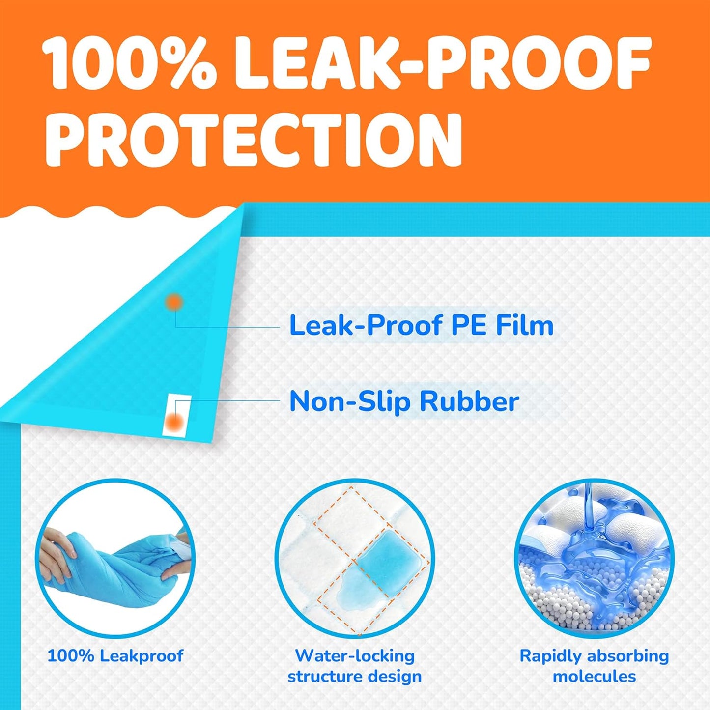 XL Dog Pee Pads 28" x 34" - Super Absorbent Leak-Free Puppy Training Pads for Dogs & Pets