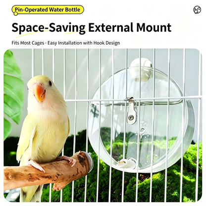 Automatic Bird Water Feeder - Transparent Hanging Water Dispenser for Bird Cages, Suitable for Budgies, Cockatiels, Lovebirds & Finches