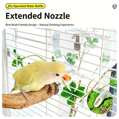 Automatic Bird Water Feeder - Transparent Hanging Water Dispenser for Bird Cages, Suitable for Budgies, Cockatiels, Lovebirds & Finches
