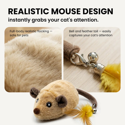 Geoorood Automatic Electric Cat Toy - USB Rechargeable Moving Mouse Toy with Random Motion for Indoor Cats