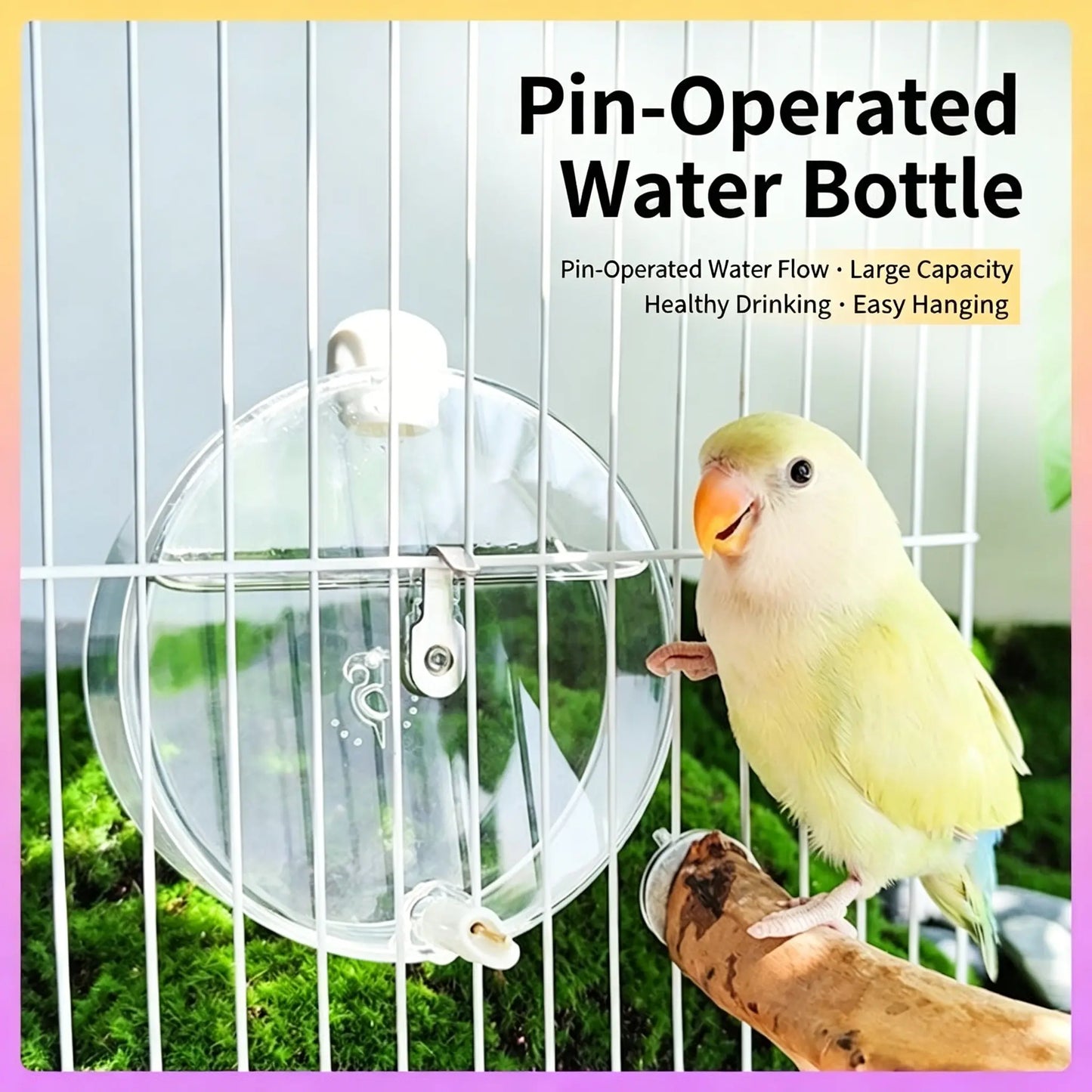 Automatic Bird Water Feeder - Transparent Hanging Water Dispenser for Bird Cages, Suitable for Budgies, Cockatiels, Lovebirds & Finches