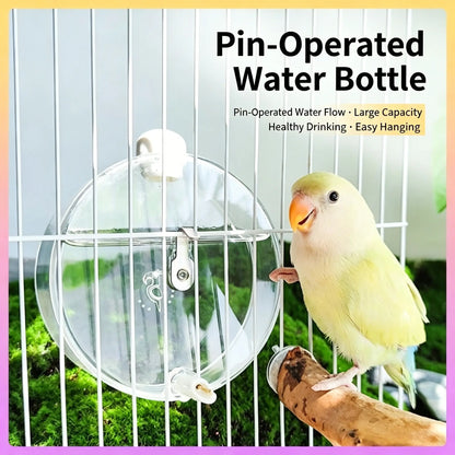 Automatic Bird Water Feeder - Transparent Hanging Water Dispenser for Bird Cages, Suitable for Budgies, Cockatiels, Lovebirds & Finches