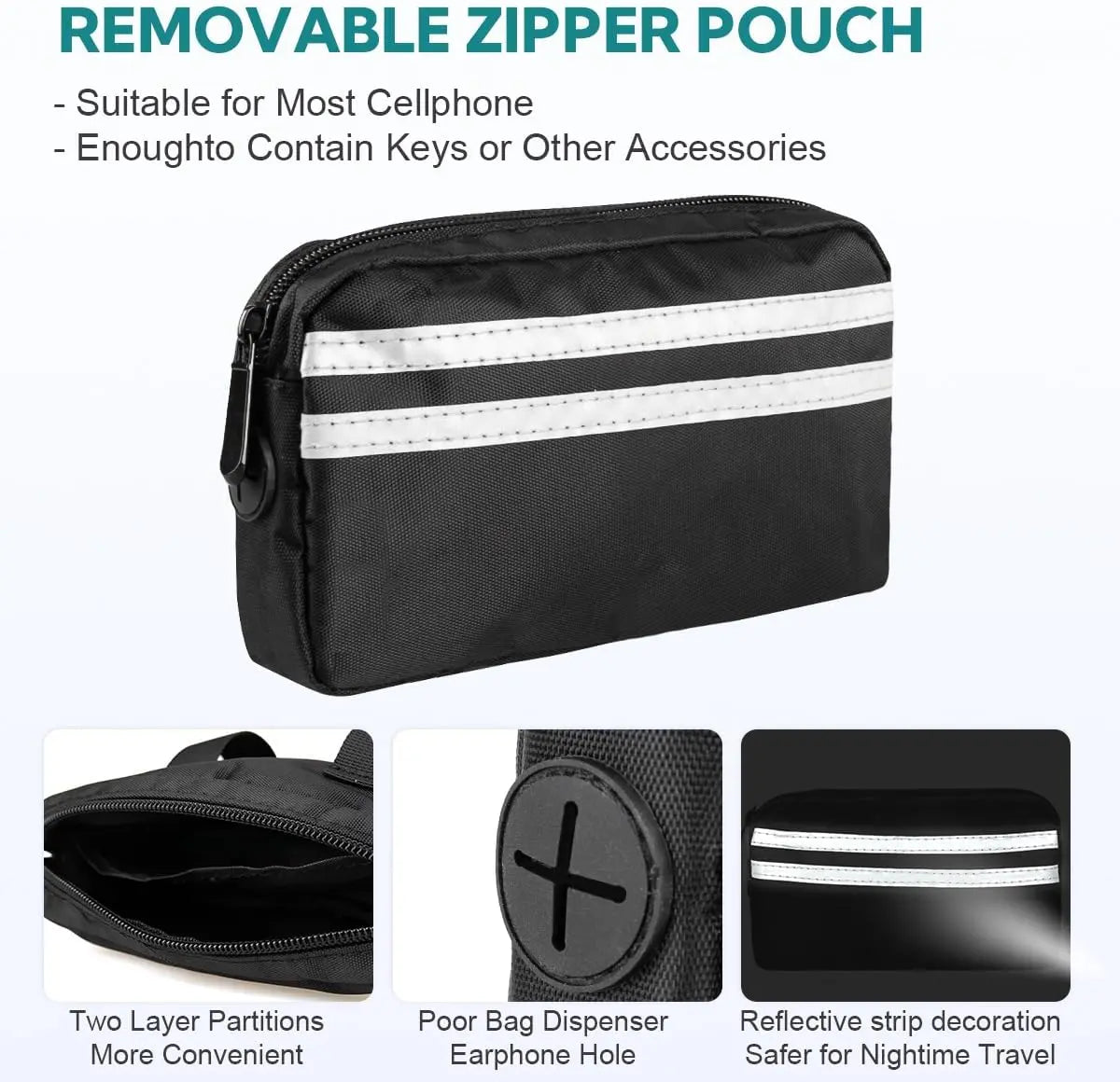 Hands-Free Dual Dog Leash for Walking Two Dogs - No-Tangle Double Lead with Waist Bag, Cushioned Pad & 5 Colour Options