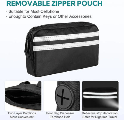 Hands-Free Dual Dog Leash for Walking Two Dogs - No-Tangle Double Lead with Waist Bag, Cushioned Pad & 5 Colour Options