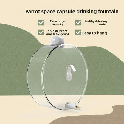 Automatic Bird Water Feeder - Transparent Hanging Water Dispenser for Bird Cages, Suitable for Budgies, Cockatiels, Lovebirds & Finches