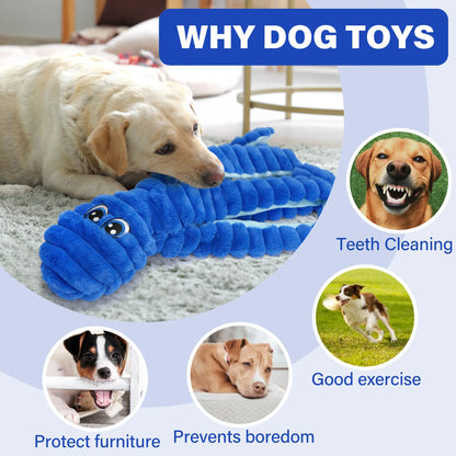 Prime Pets 27-Inch Plush Octopus Dog Toy - Squeaky Crinkle Tug Toy for Dogs