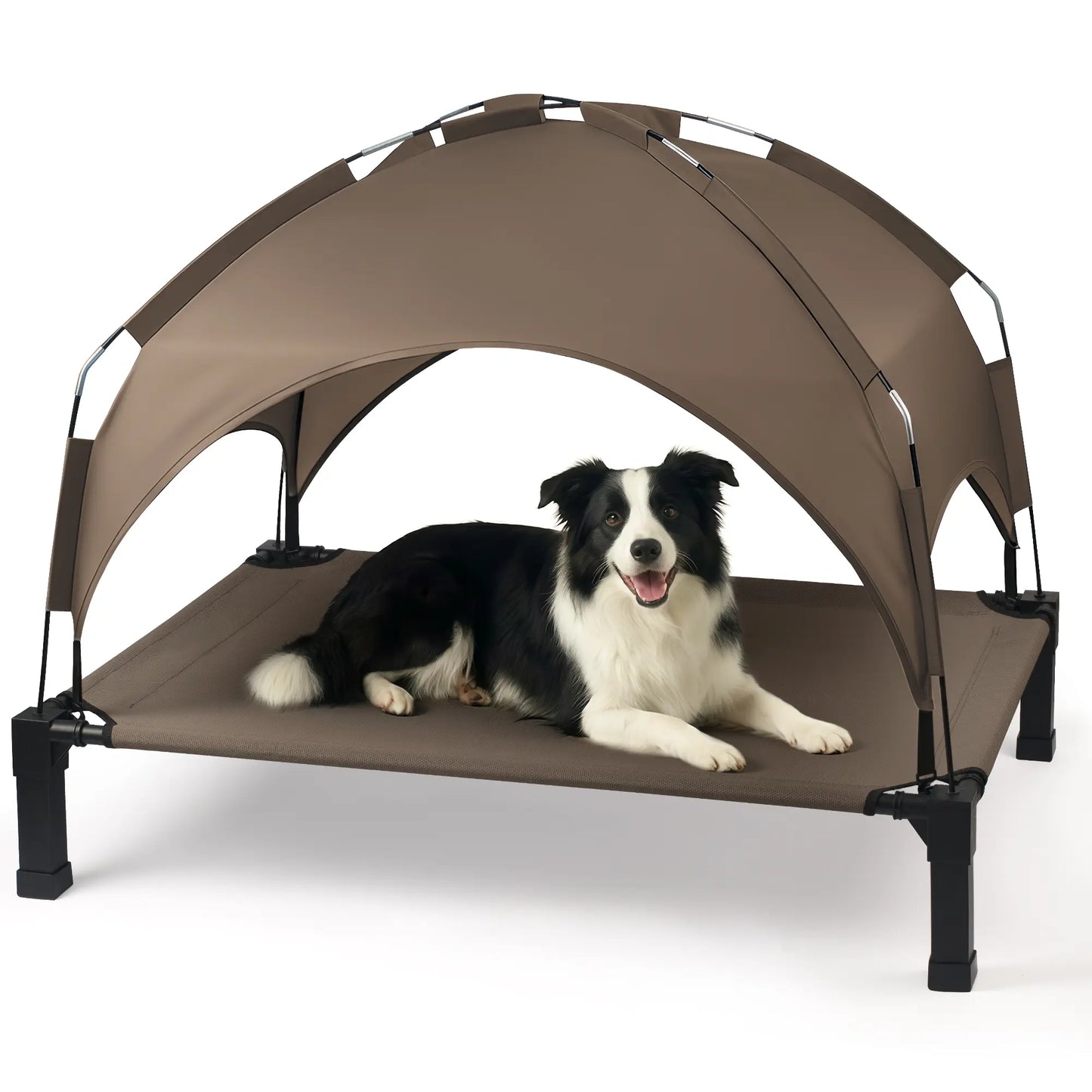 Elevated Outdoor Dog Bed with Removable Canopy for Medium to Extra Large Dogs