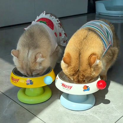 Anti-Slip Stainless Steel Pet Bowl for Cats & Small Dogs - Non-Tip Feeder with Removable Easy-Clean Liner, 3 Colours