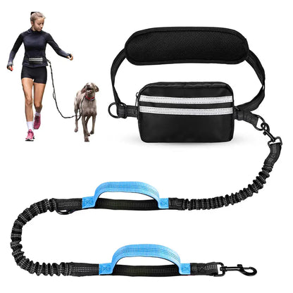 Hands-Free Dual Dog Leash for Walking Two Dogs - No-Tangle Double Lead with Waist Bag, Cushioned Pad & 5 Colour Options