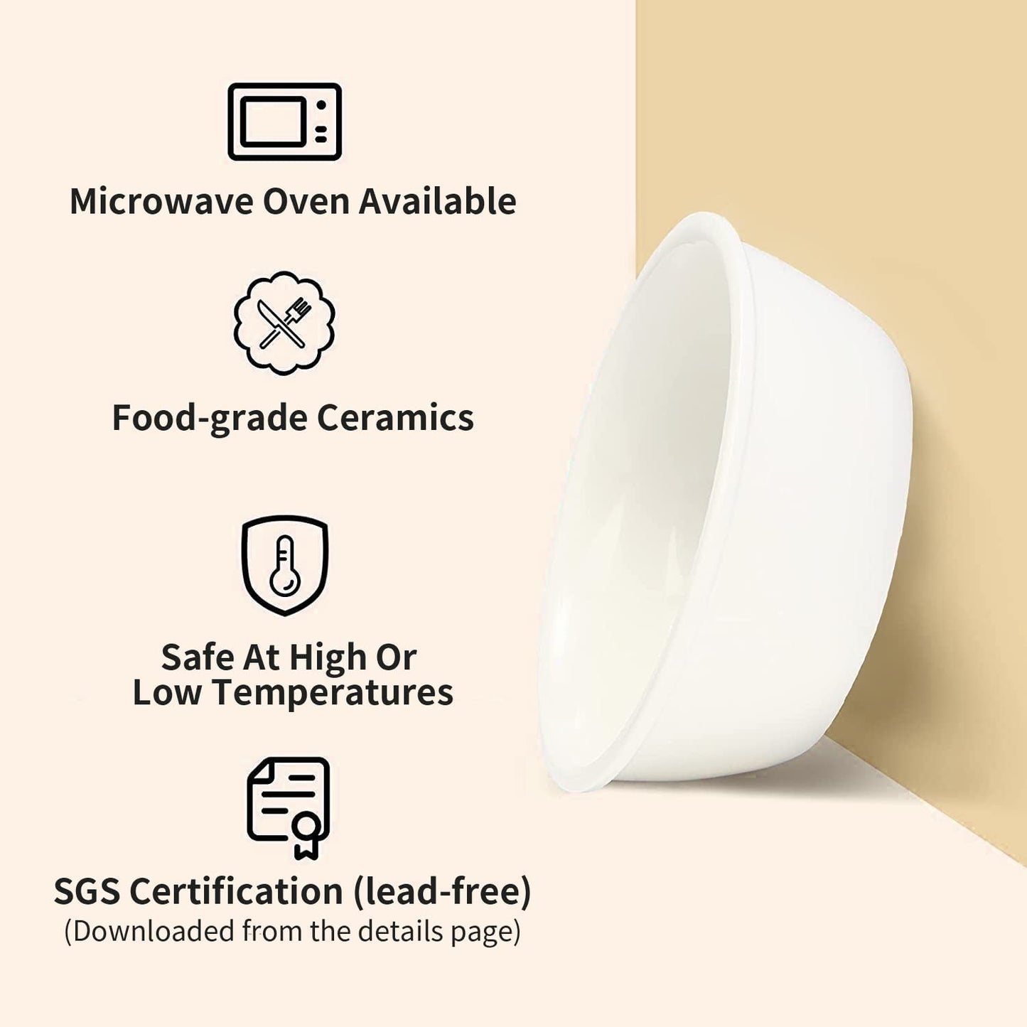 Elevated Ceramic Cat Bowls with Bamboo Stand - 15° Tilted Raised Food & Water Bowl Set for Cats & Puppies