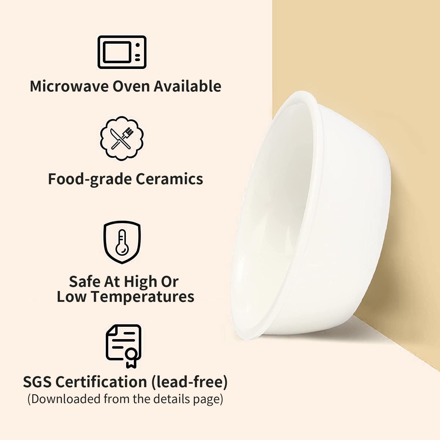 Elevated Ceramic Cat Bowls with Bamboo Stand - 15° Tilted Raised Food & Water Bowl Set for Cats & Puppies